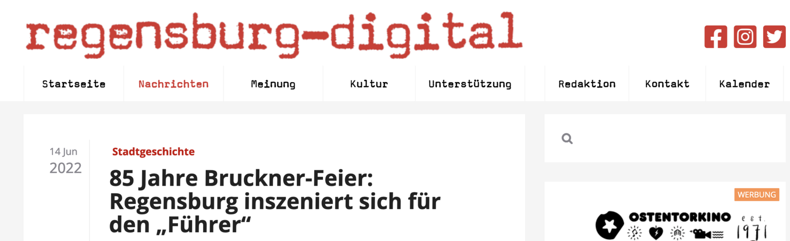 Ausriss von der Website von Regensburg-Digital – Ausriss von der Website von Regensburg-Digital