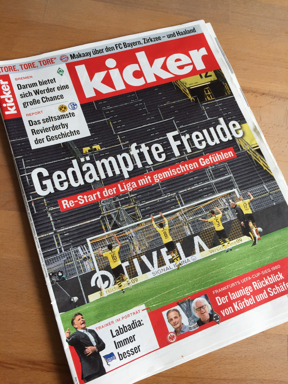 Kicker-Ausgabe Nr. 42 vom 18.05.2020 – Kicker-Titel nach dem ersten „Geisterspieltag“ 2020