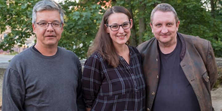 Bewährtes Trio beim Ortsverband Nürnberg: Jennifer Opel mit Thomas Tjiang und Hans von Draminski