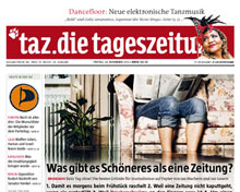 Screenshot, taz-Titelseite, 23.11.2012 